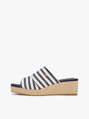 multi stripe espadrille wedge mules for women tommy hilfiger