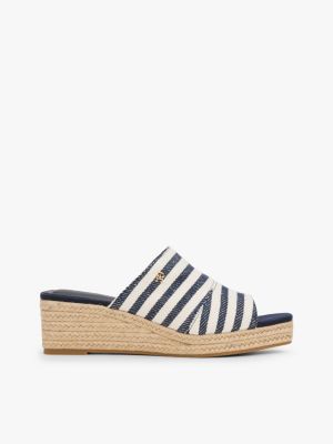 multi stripe espadrille wedge mules for women tommy hilfiger