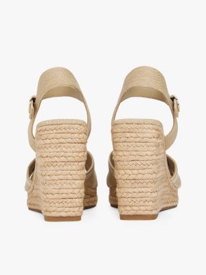 beige wedge heel espadrille sandals for women tommy hilfiger