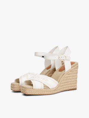 wit espadrille met sleehak voor dames - tommy hilfiger