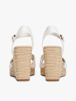 wit espadrille met sleehak voor dames - tommy hilfiger