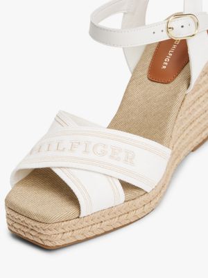 sandales compensées espadrilles blanc pour femmes tommy hilfiger