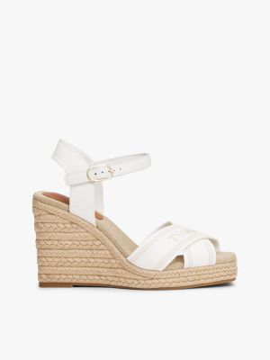 white espadrille met sleehak voor dames - tommy hilfiger