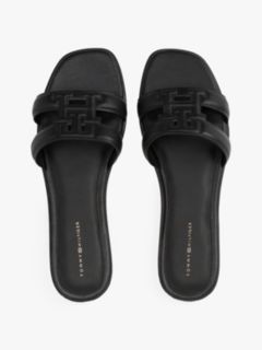 Leather TH Monogram Strap Mules — Black 3