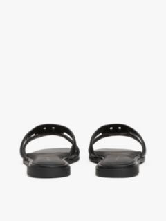 Leather TH Monogram Strap Mules — Black 4