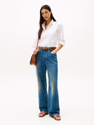 mules en cuir à monogramme th marron pour femmes tommy hilfiger