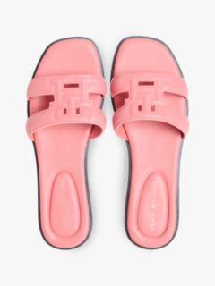 Leather TH Monogram Strap Mules — Pink 3