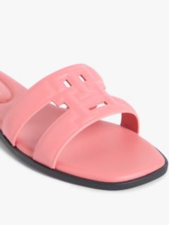 Leather TH Monogram Strap Mules — Pink 6