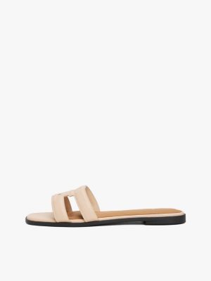 multi leather th monogram mules for women tommy hilfiger