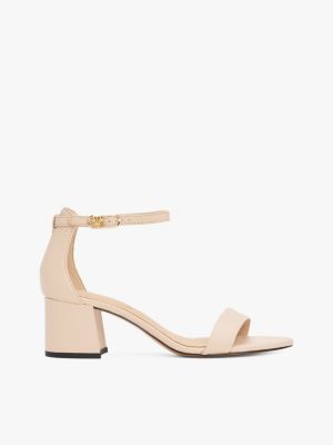 Sandale a talon carré beige on sale