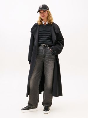 black leather contrast heel platform trainers for women tommy hilfiger