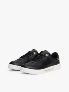 Leather Court Trainers — Black 2