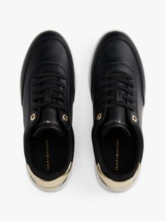 Leather Court Trainers — Black 3