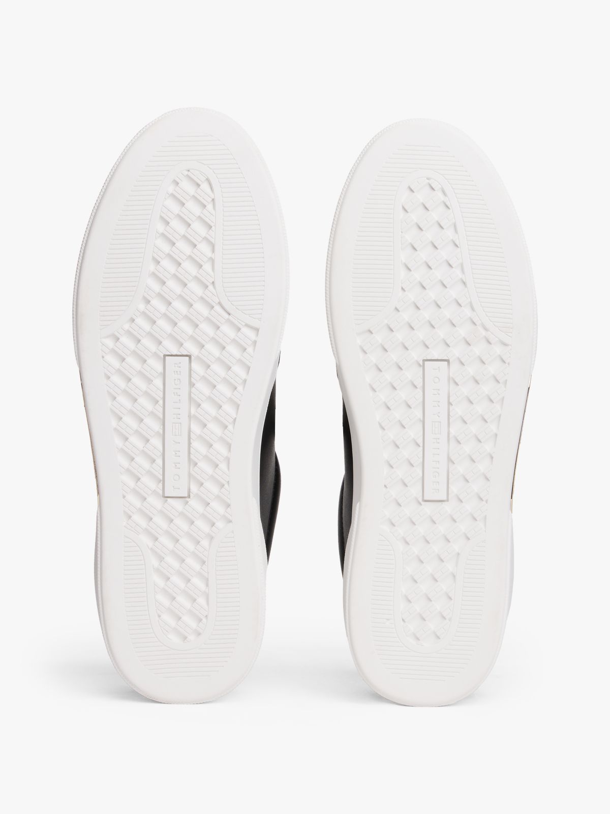 Leather Court Trainers — Black