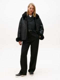 Leather Court Trainers — Black 8