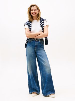 sneakers in pelle con suola spessa beige da donne tommy hilfiger