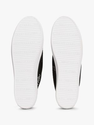 black enamel flag open mesh trainers for women tommy hilfiger