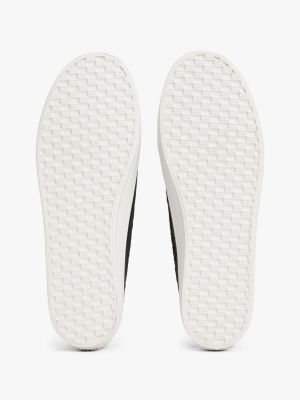 black th monogram embroidery mesh trainers for women tommy hilfiger