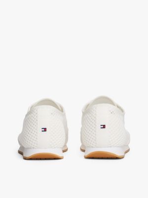white enamel flag open mesh trainers for women tommy hilfiger