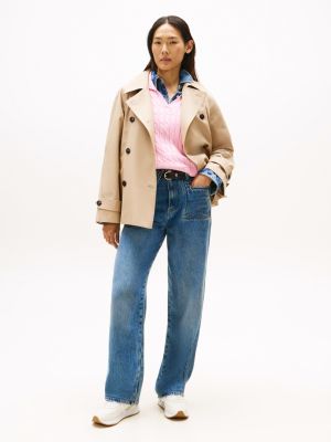 weiß leder-sneaker mit besatz und feinem profil für damen - tommy hilfiger