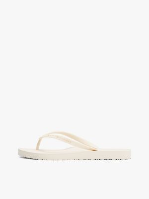 czarny japonki z teksturowanym logo dla kobiety - tommy hilfiger