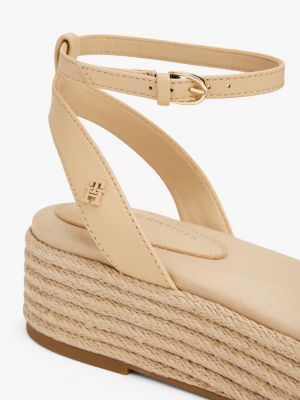 beige knit mesh platform espadrilles for women tommy hilfiger