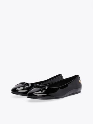 black patent leather bow ballerinas for women tommy hilfiger