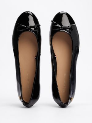 black patent leather bow ballerinas for women tommy hilfiger