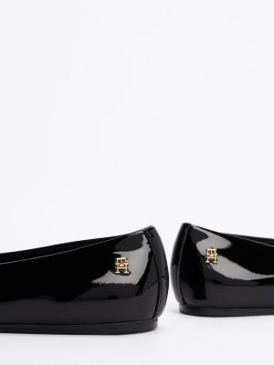 black patent leather bow ballerinas for women tommy hilfiger