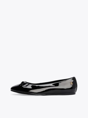 black patent leather bow ballerinas for women tommy hilfiger