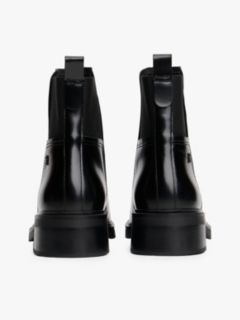 Leather Square Toe Chelsea Boots — Black 4