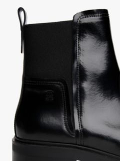Leather Square Toe Chelsea Boots — Black 6