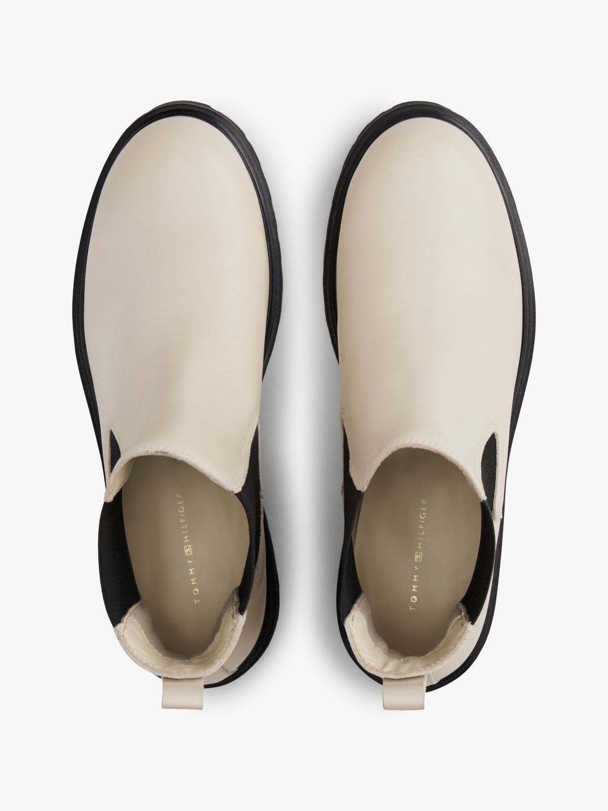 Lightweight Leather Cleat Chelsea Boots — Beige