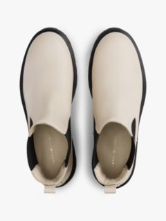 Lightweight Leather Cleat Chelsea Boots — Beige 3