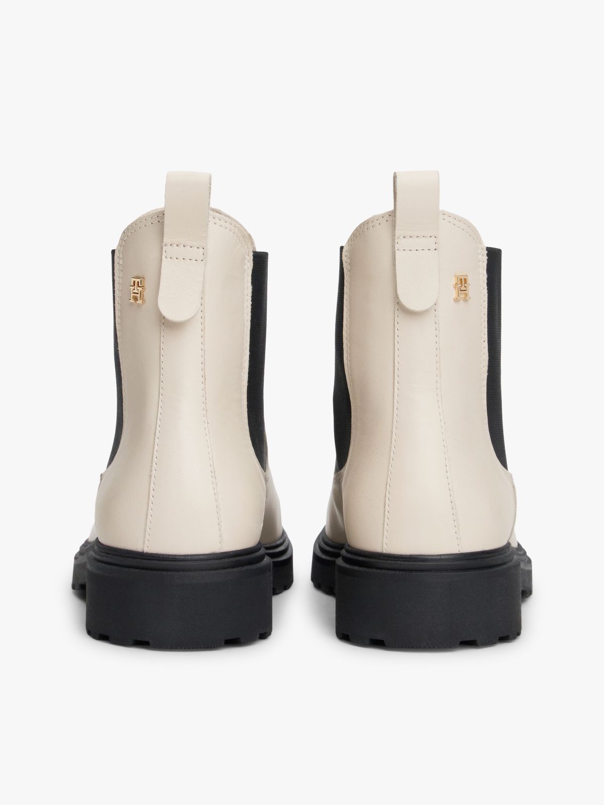 Lightweight Leather Cleat Chelsea Boots — Beige
