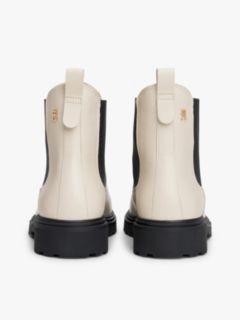 Lightweight Leather Cleat Chelsea Boots — Beige 4