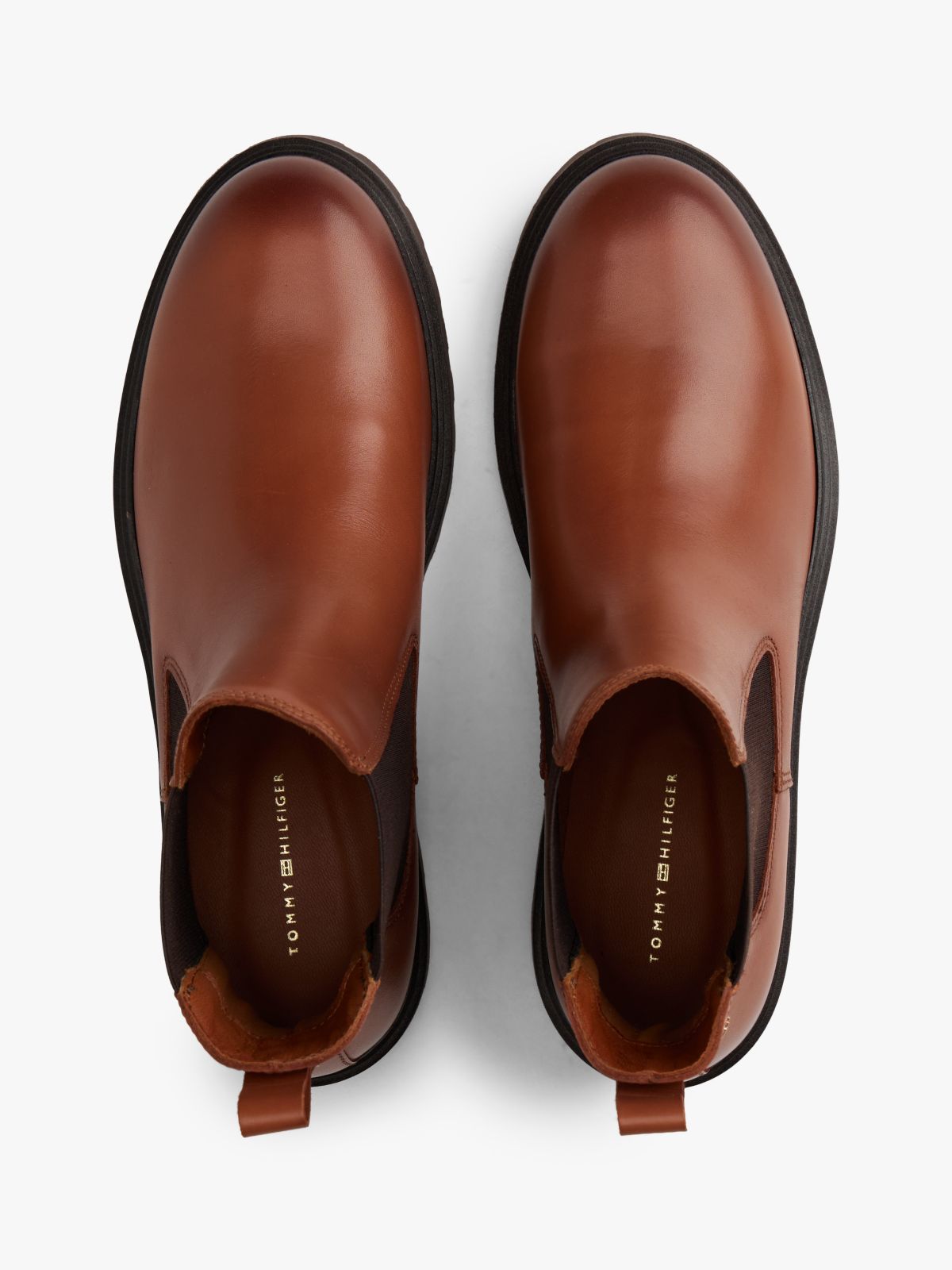 Lightweight Leather Cleat Chelsea Boots — Brown