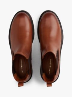 Lightweight Leather Cleat Chelsea Boots — Brown 3