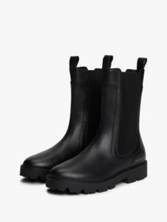 Leather Cleat Mid Chelsea Boots — Black 2