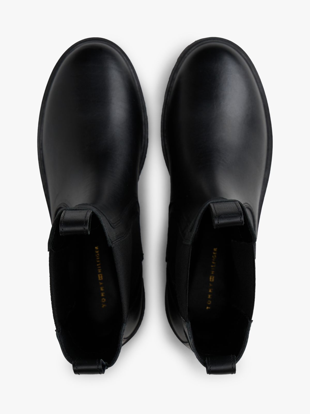 Leather Cleat Mid Chelsea Boots — Black