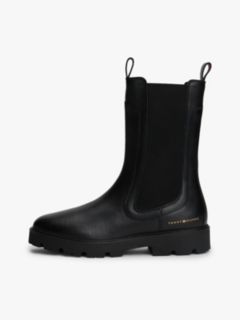 Leather Cleat Mid Chelsea Boots — Black 7