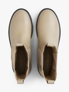 Leather Cleat Mid Chelsea Boots — Beige 3