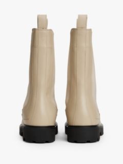 Leather Cleat Mid Chelsea Boots — Beige 4