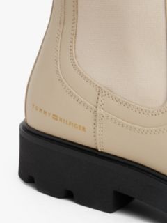 Leather Cleat Mid Chelsea Boots — Beige 6