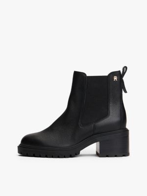stivaletti chelsea con suola carrarmato nero da donne tommy hilfiger