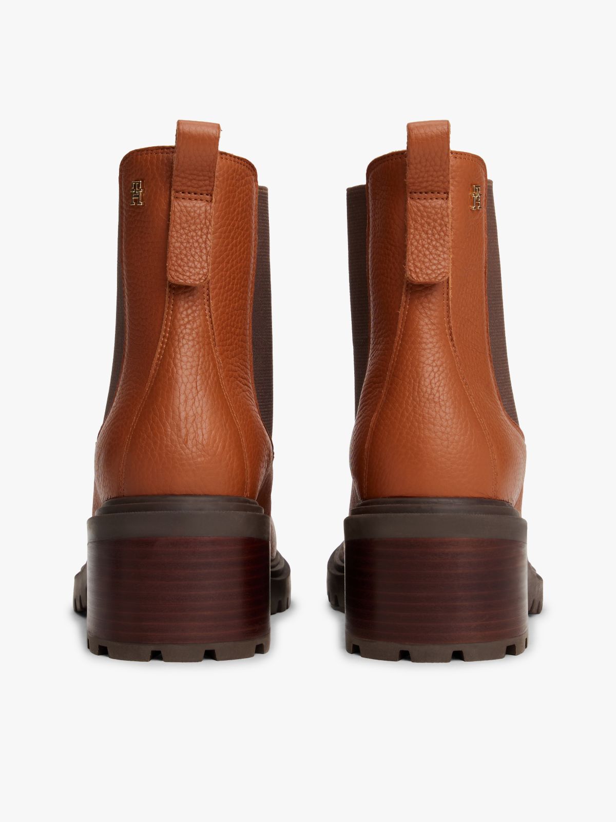 Leather Cleat Chelsea Boots — Brown