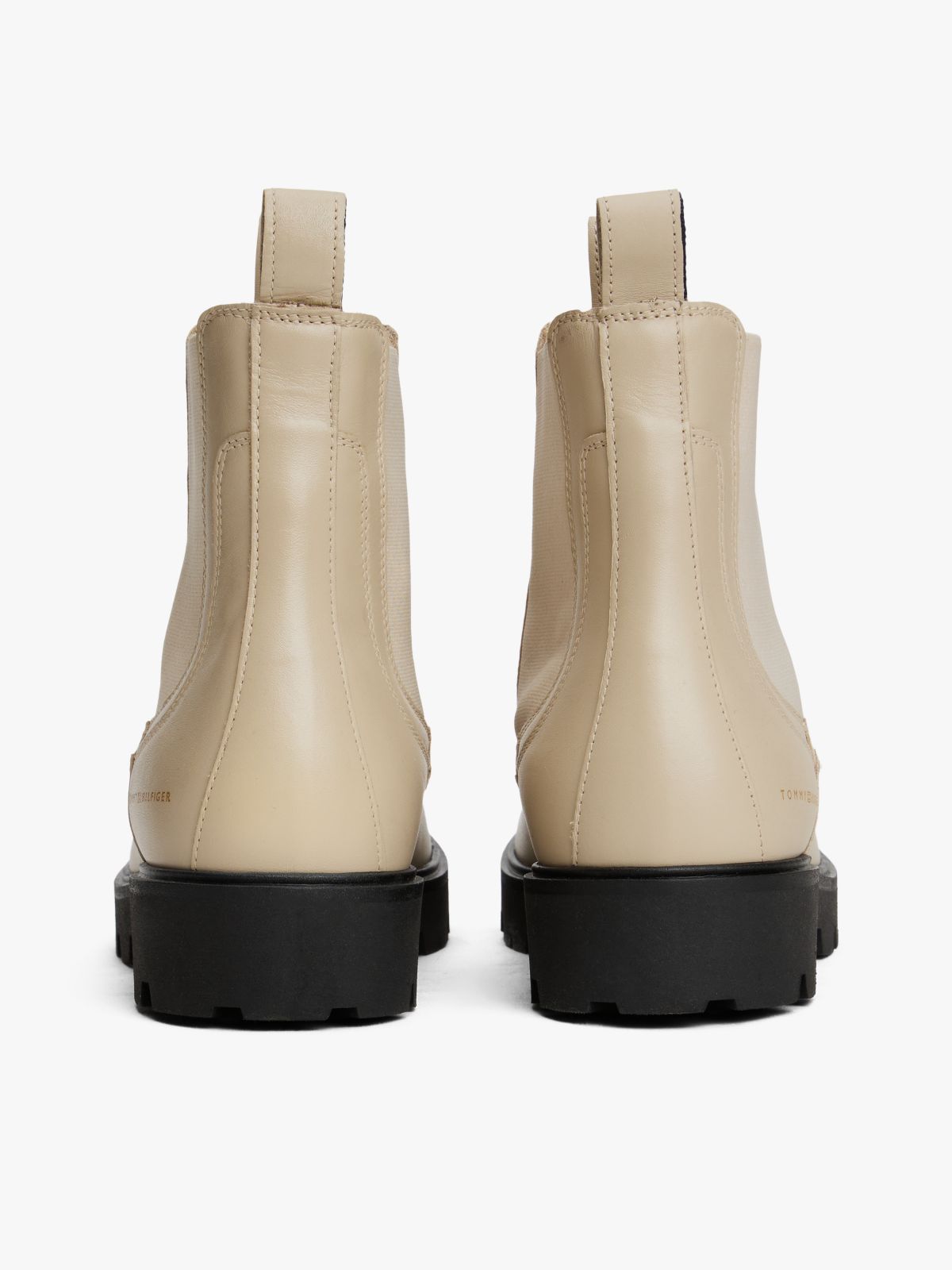Leather Chelsea Boots — Beige