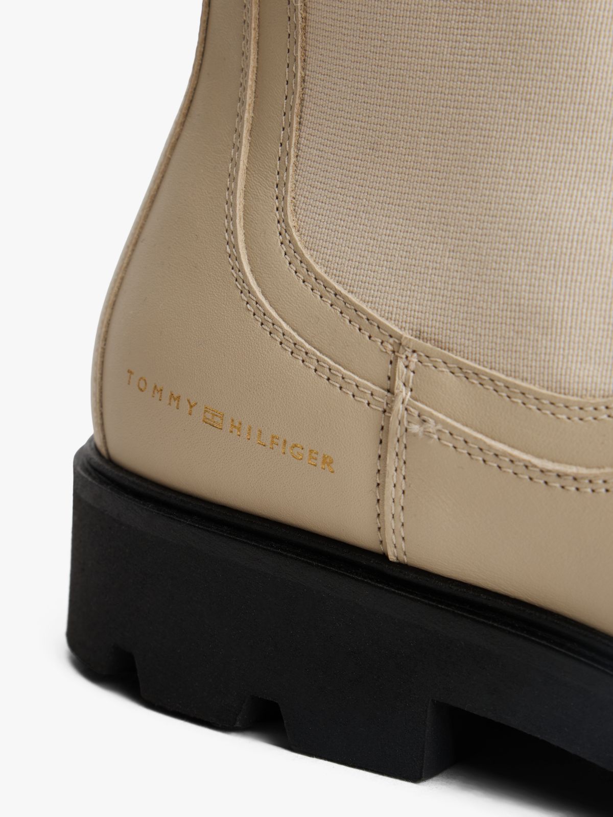 Leather Chelsea Boots — Beige