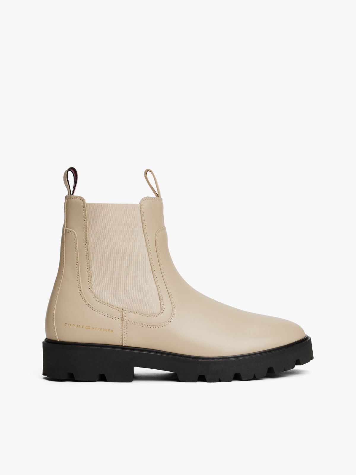 Leather Chelsea Boots — Beige
