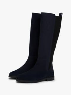 Suede Knee-High Boots — Blue 2